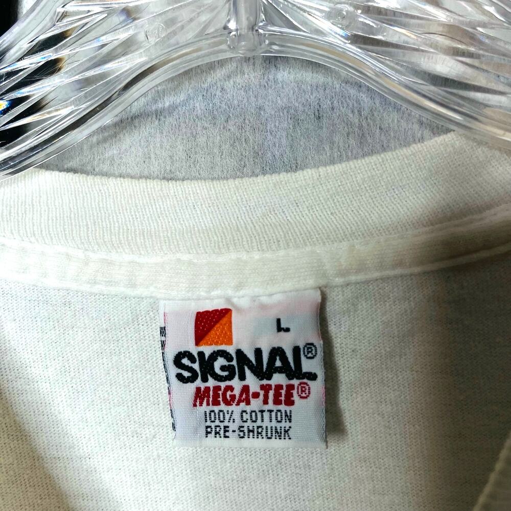 90's Signal Mega Tee Paint Abstract Colorblock Crop T-Shir Top t Large - Picture 3 of 7